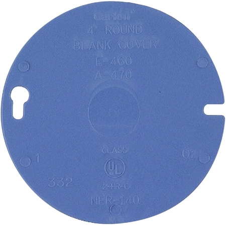 Abb Electrical Box Cover, Round, Non-Metallic, Blank Cover E460RCAR